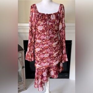 WAYF Floral Long Sleeve Dress